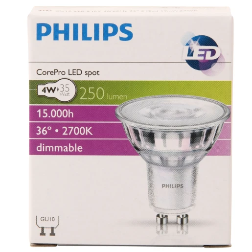 Corepro Ledspot 4-35W Gu10 827 36D Dim