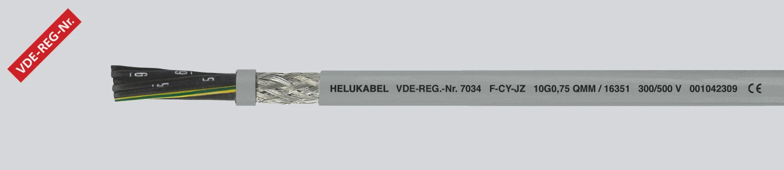 Helukabel Voedingskabel < 1 kV, voor beweegbare toepassingen F-CY-JZ