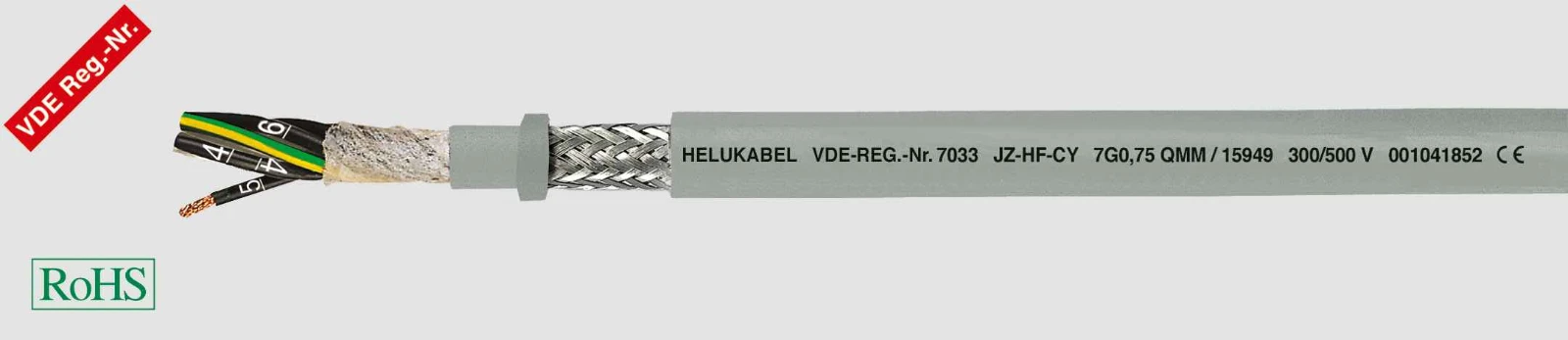 Helukabel Voedingskabel < 1 kV, voor beweegbare toepassingen JZ-HF-CY