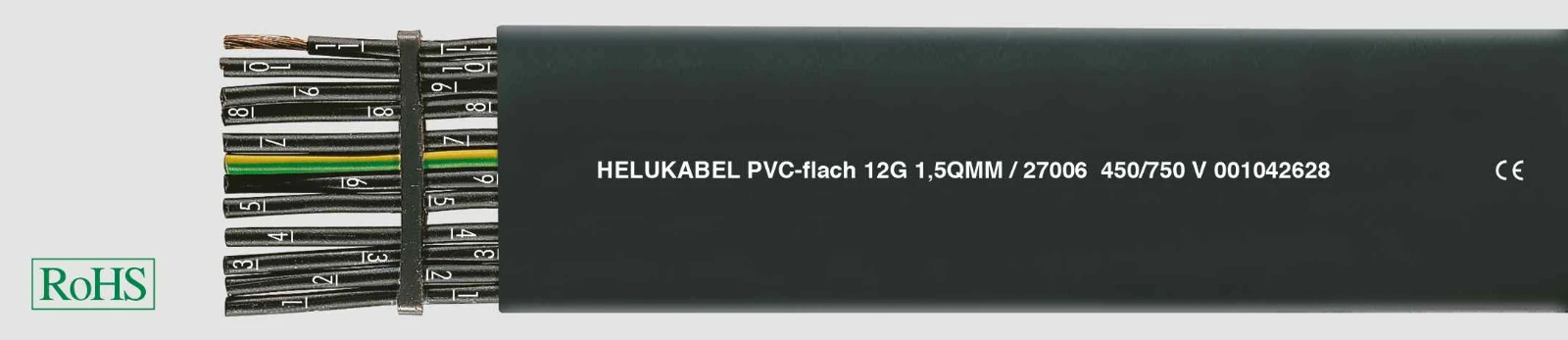 Helukabel Voedingskabel < 1 kV, voor beweegbare toepassingen PVC-flat (H05 VVH6-F/H07 VVH6-F)