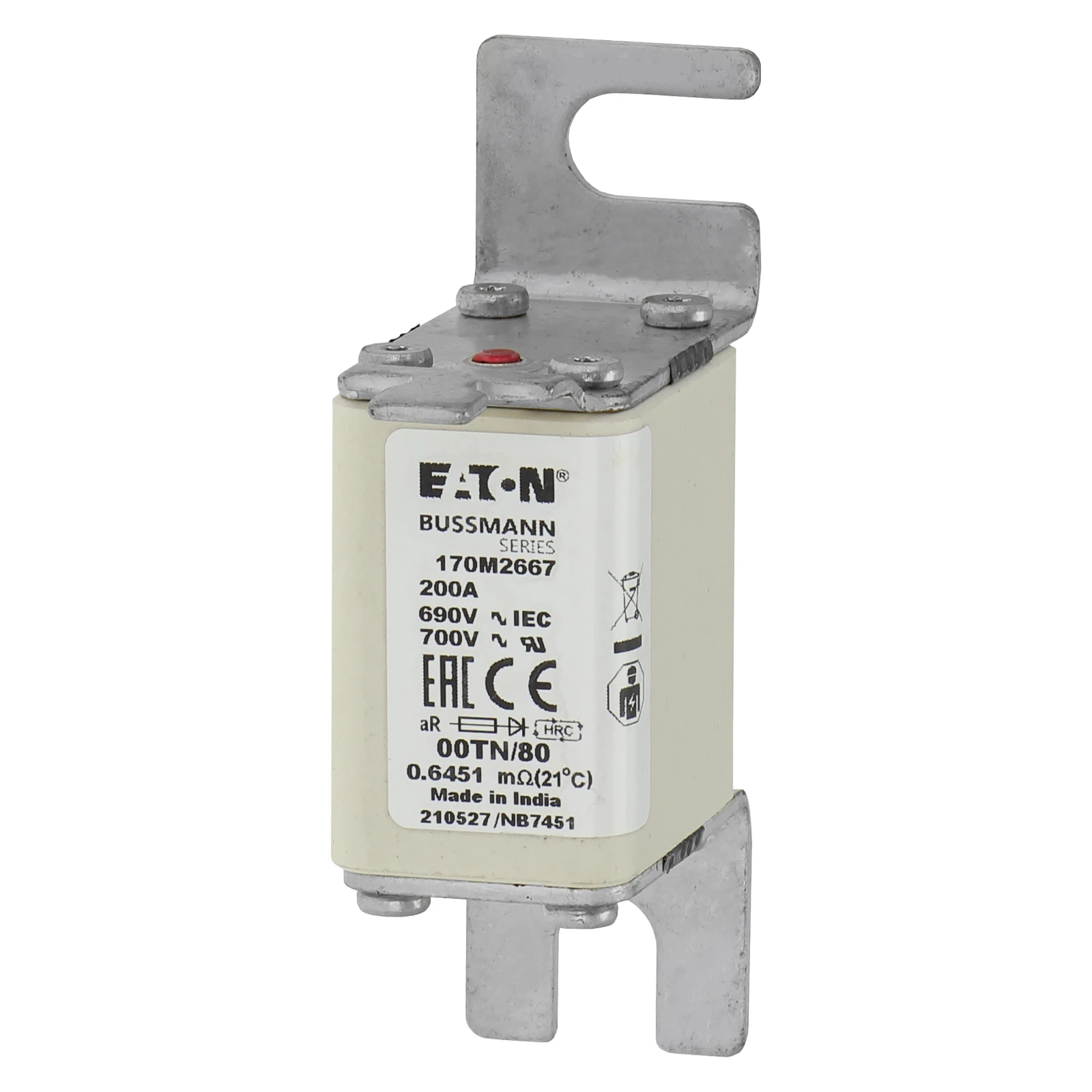 2537782 - Eaton FUSE 200A 690V 00TN/80 AR UR