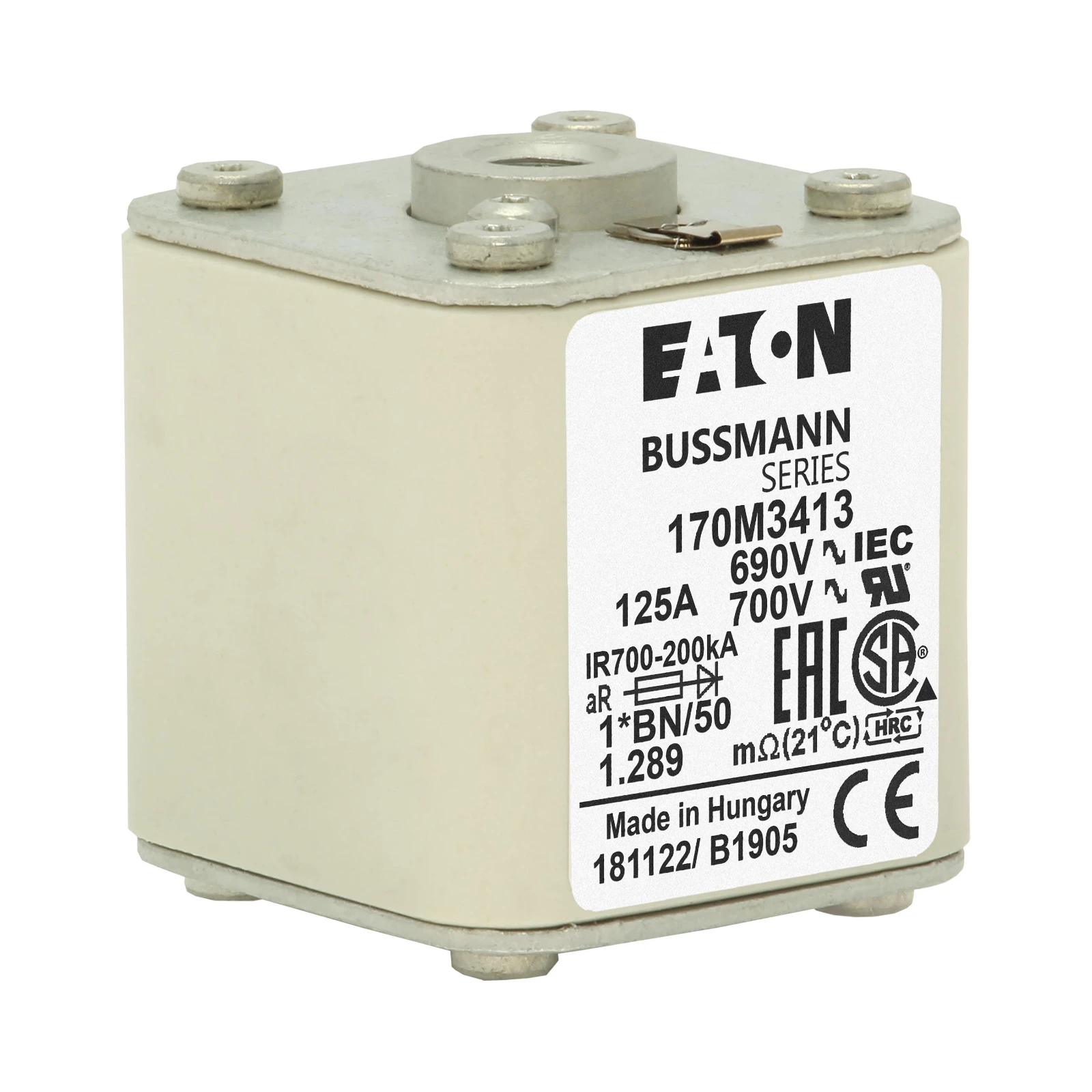 2537986 - Eaton FUSE 125A 690V 1*BN/50 AR UC