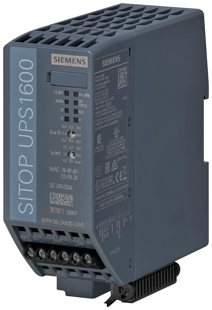 1201136 - Siemens SITOP UPS1600/DC/24VDC/20A/IE/PN
