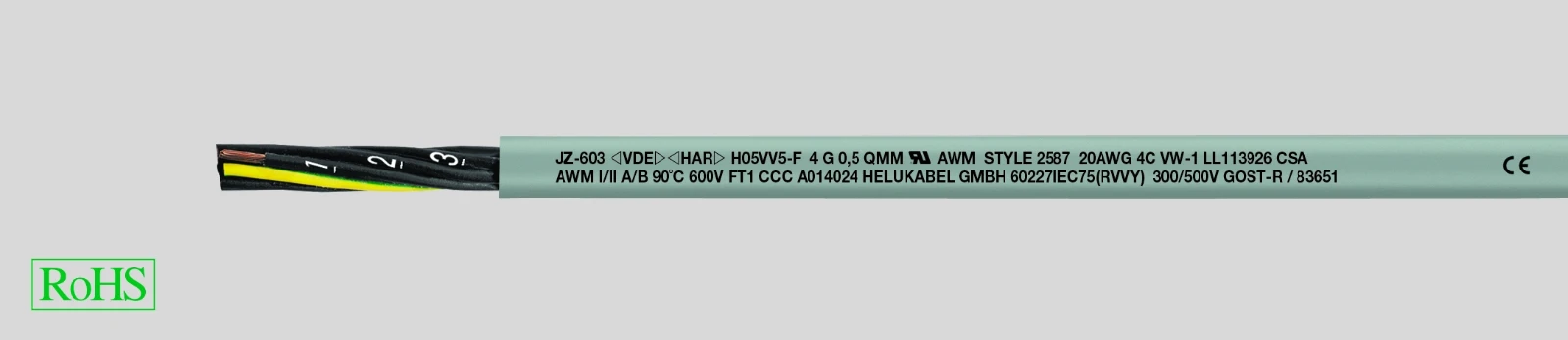 Helukabel Voedingskabel < 1 kV, voor beweegbare toepassingen JZ-603