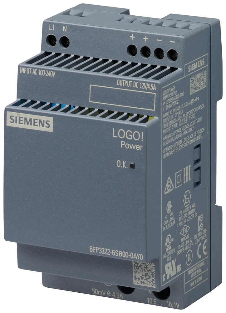 1900436 - Siemens LOGO!Power/1AC/12VDC/4.5A