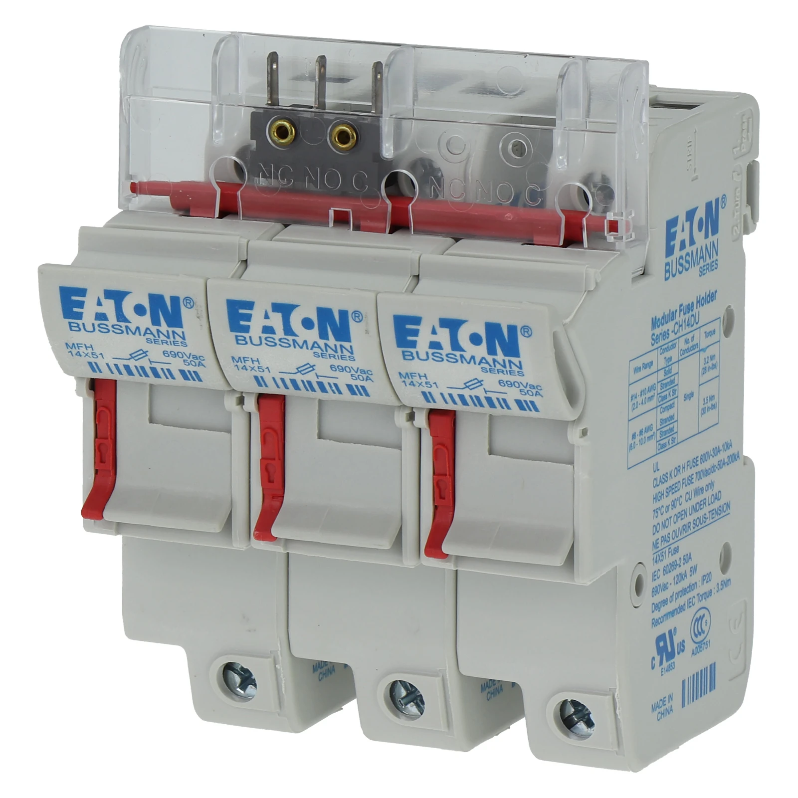 2262184 - Eaton 3P 14x51  Micro Switch Fuse Holder