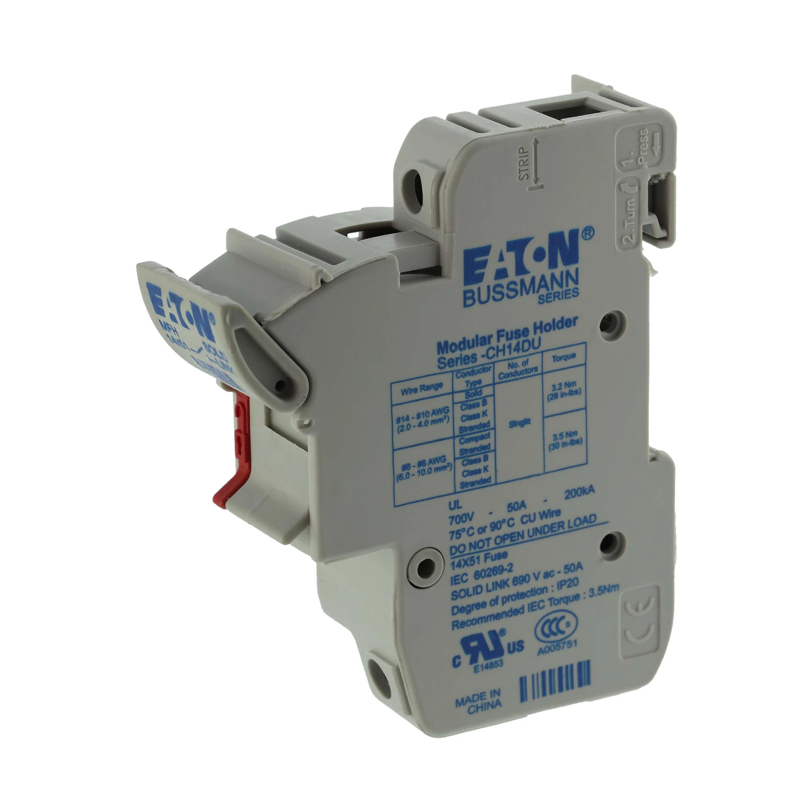 2262179 - Eaton 14x51  Neutral Fuse Holder