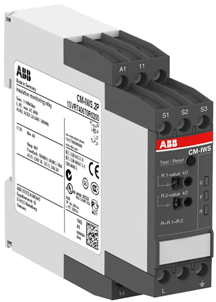 ABB Componenten Isolatiebewakingsrelais CM-IWS.2P 1CO 1-100kOhm 24-240V AC/