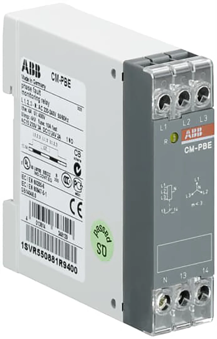 ABB Fasebewakingsrelais CM-PBE 1NO, W/NEUTRAL MON. L1,2,3-N