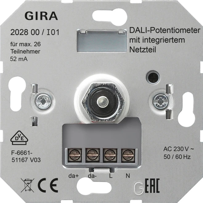 Gira Potentiometer voor lichtregelsysteem DALI-Poti Netzteil Eins.