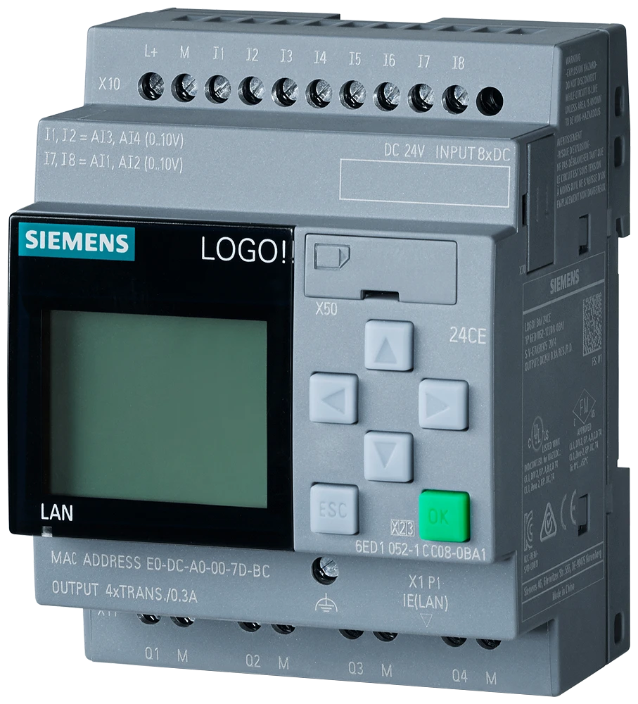 4287127 - Siemens LOGO! 24CE, 8DI(4AI)/4DO, 400 Bl...