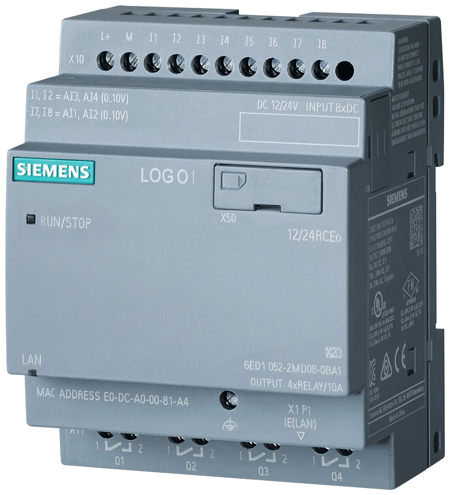 4287132 - Siemens LOGO!12/24RCEO, 8DI(4AI)/4DO,400...