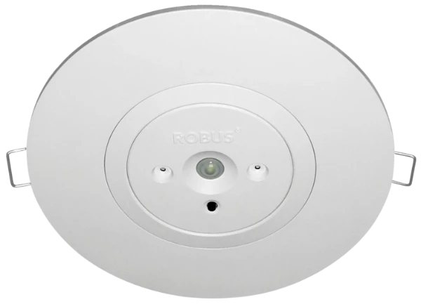 CARINA 2W Emergency Downlight 200lm DUAL TEST White w/ Open & Corridor Lenses 130mm Extension Ring