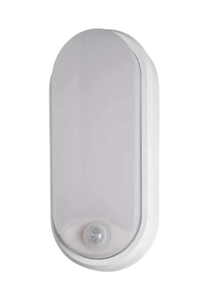 OHIO Multiwattage 8W 12W 18W IP54 Oval Bulkhead 3000 4000 6500K PIR c/w White and Black Trims