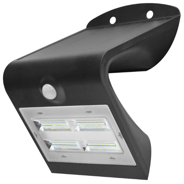 SOL 3.2W Solar LED Wall light with PIR IP65 Black 4000K