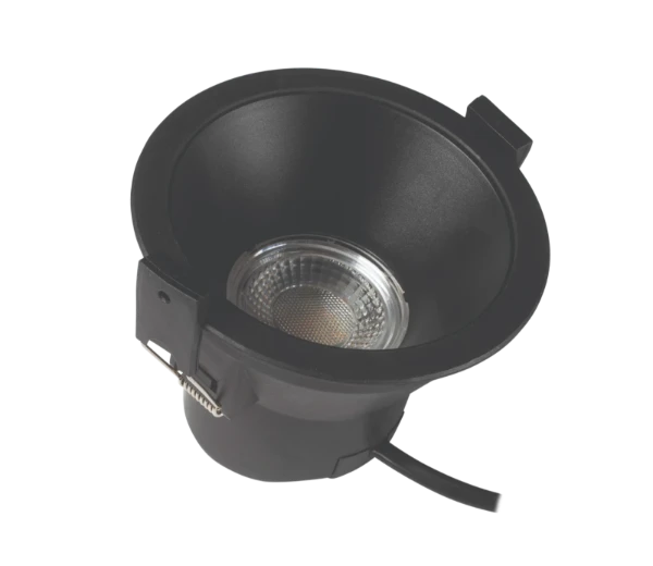 CASSIE 8W CCT4 selectable LED downlight with reflector IP44 dimmable black