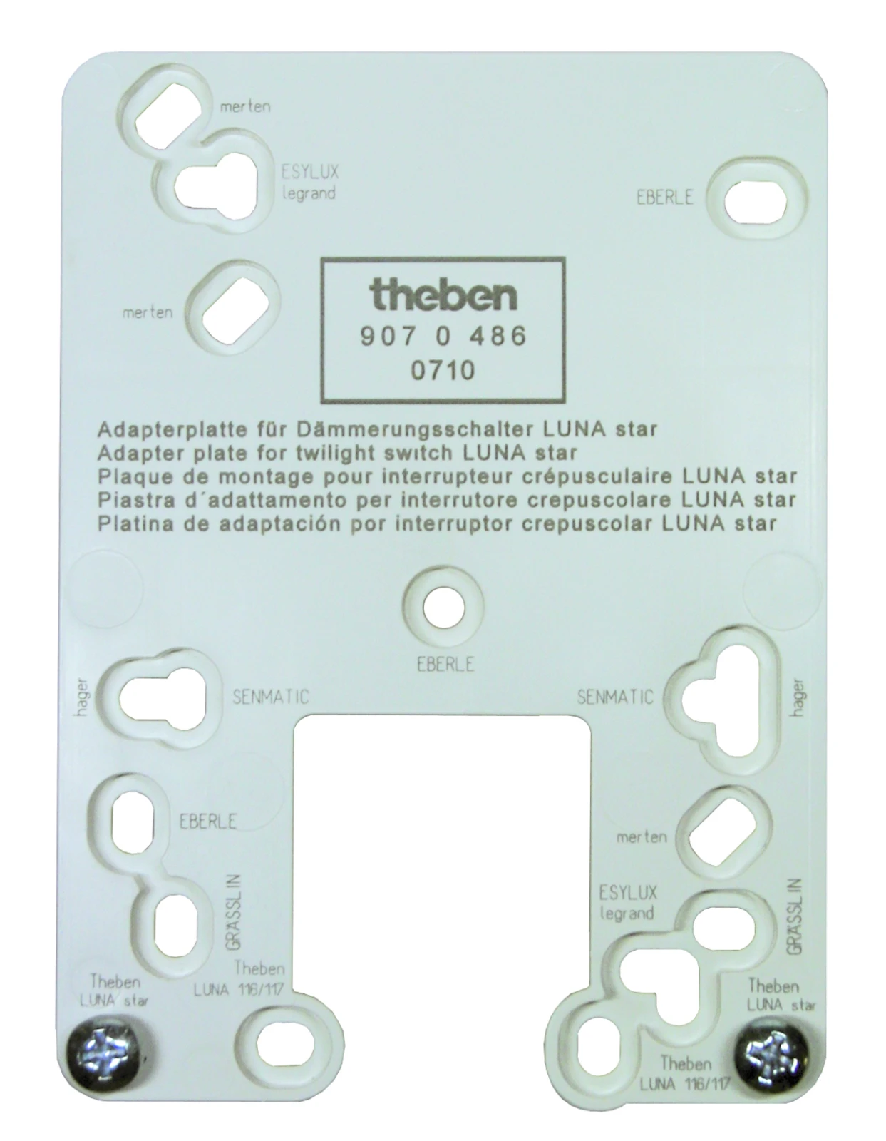 Control element/cover plate for domestic switching devices Theben