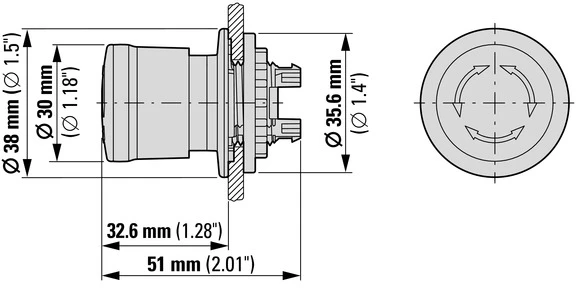 Composant avant de bouton coup de poing Eaton
