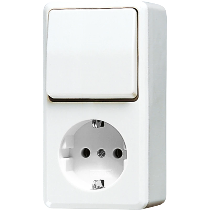 Schakelaar/wandcontactdoos combinatie JUNG AP 600