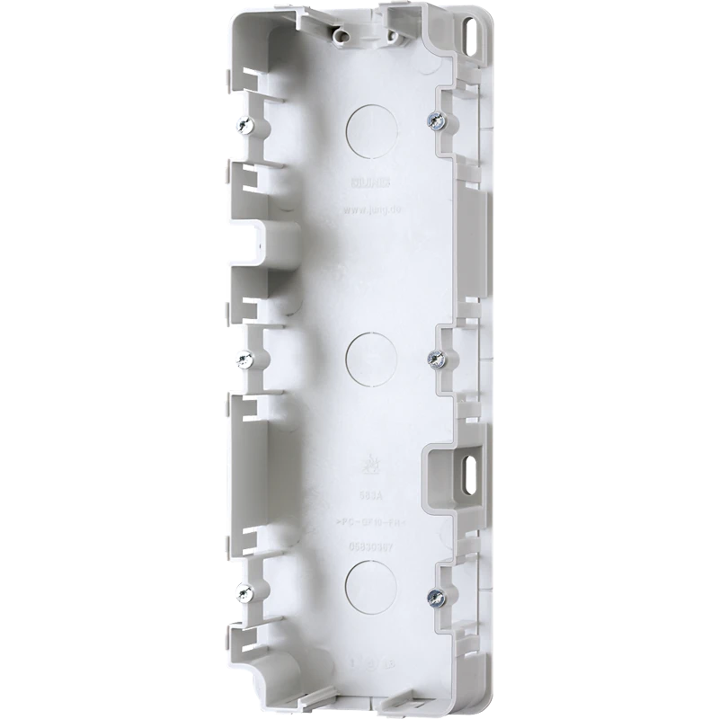 Surface mounted box for flush-mounted switching equipment JUNG