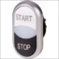 M22-DDL-WS-GB1/GB0 EATON DRUKKNOP 2V +SIGN ZW/WT START/
