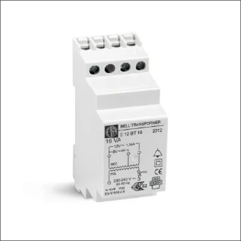 E 12BT16 EREA TRAFO 230-240V/8-12V/16VA DIN