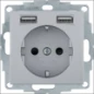  BERKER WCD RA 2 X USB S.1/B.X ALU MAT