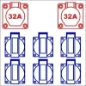  KERAF VOLRUBBER VERDEELKAST 2X32A 5P