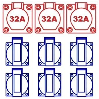 KEM6006 KERAF KWH-METERKAST 63A 2X32/4 1X32/