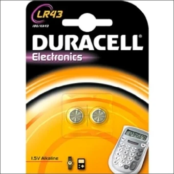 LR 43 DURACELL KNOOPCEL IEC KA43 186 1=2ST