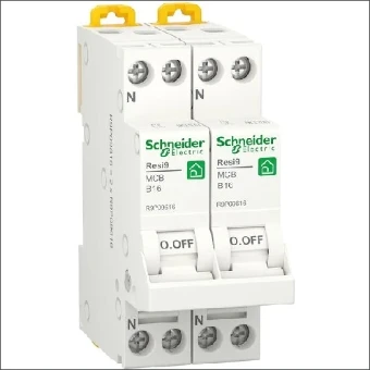 R9P09816 SCHNEIDER RESI9 2P+2N B16 6KA