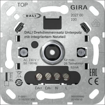 202700 GIRA DRAAIDIMMER DALI + VOEDING