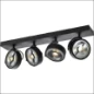 1002023 SLV KALU QUAD WANDLAMP ZWART 4XES1