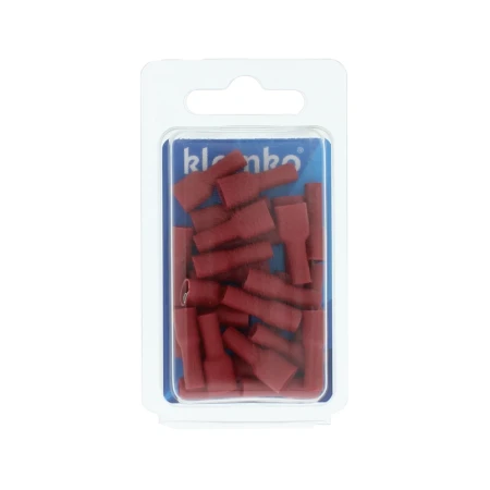 Vol. Geïsol. vlakstekerhuls 6,3x0,8mm, 0,5-1,5 mm2, Blister, PVC