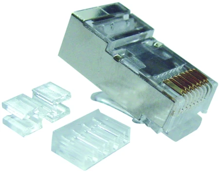 RJ45 Connector 8 polig 8 cont. rond soepel afgeschermd cat6A