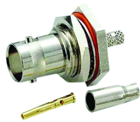 BNC 75 ohm Chassisdeel Female Recht krimp kabel 6mm