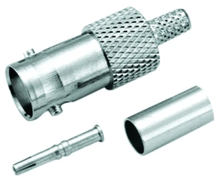 BNC 75 ohm Kabeldeel Female Recht krimp kabel 6 mm