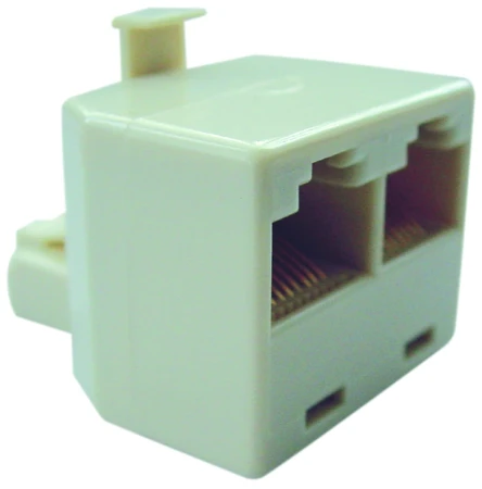 Modulair T stuk 1x Male - 2x Female RJ12 kruis