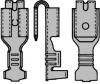F-krimp Ongeïsol. vlakstekerhuls met tab 6,3x0,8mm, 0,5-1,5mm2