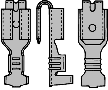 F-krimp Ongeïsol. vlakstekerhuls met tab 6,3x0,8mm, 0,5-1,5mm2