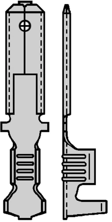 F-krimp Ongeïsol. vlaksteker 6,3x0,8mm, 1,0-2,5 mm2