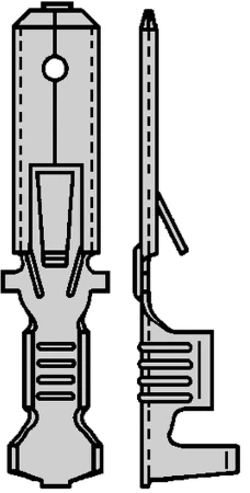 F-krimp Ongeïsol. vlaksteker lip 6,3x0,8mm, 0,5-1,0 mm2