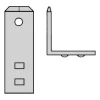 Tab voor vlakstekerhuls 6,3x0,8 boutgat M0 H=90° staal verni, enkele tab