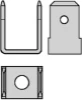 Tab voor vlakstekerhuls 6,3x0,8 boutgat M4 H=90°, dubbele tab