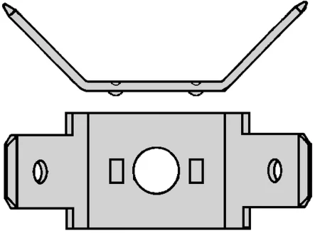 Tab voor vlakstekerhuls 6,3x0,8 boutgat M4 H=90° staal verni