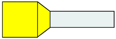 Geïsol. adereindhuls 1mm2, Geel, penlengte = 10mm