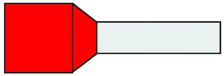 Geïsol. adereindhuls 1,5mm2, Rood, 10mm, afwijkend