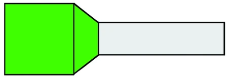 Geïsol. adereindhuls 16mm2, Groen, penlengte = 12mm