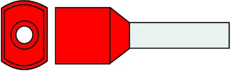 Geïsol. twinadereindhuls 1,5 mm2, Rood, penlengte = 8mm