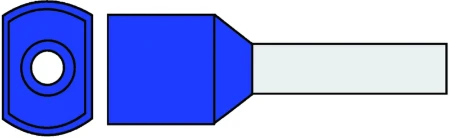 Geïsol. twinadereindhuls 2,5 mm2, Blauw, penlengte = 10mm